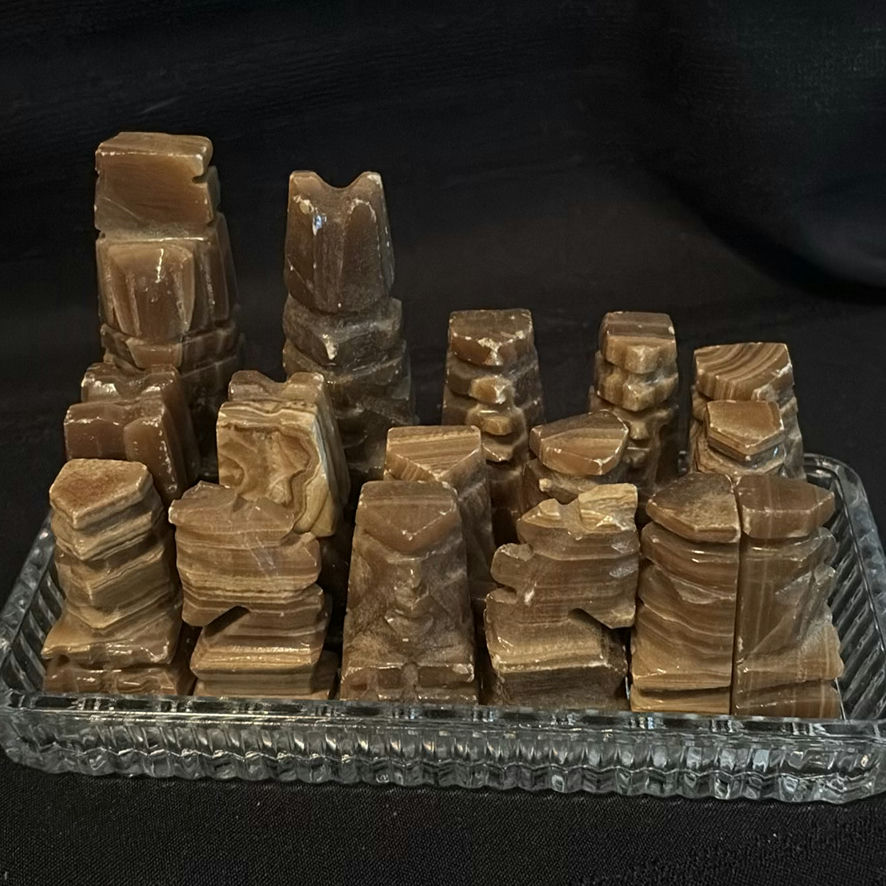 Mexican Brown & White Onyx Chess Set - image 13 of 13