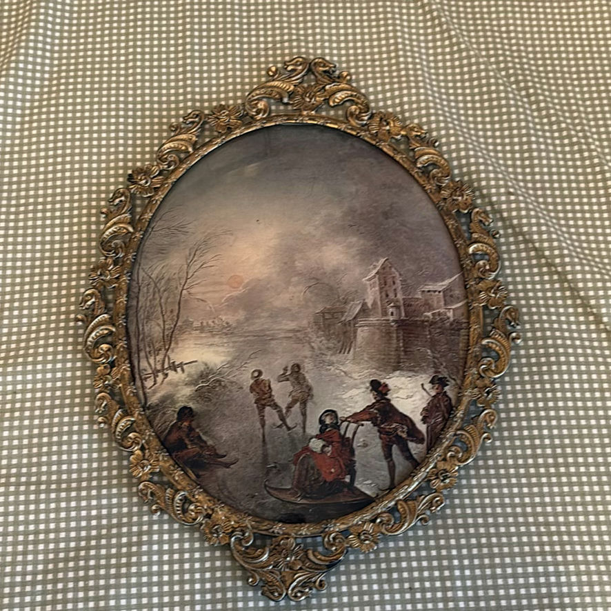 Ornate Metal Oval  Framed Art - image 7 of 11