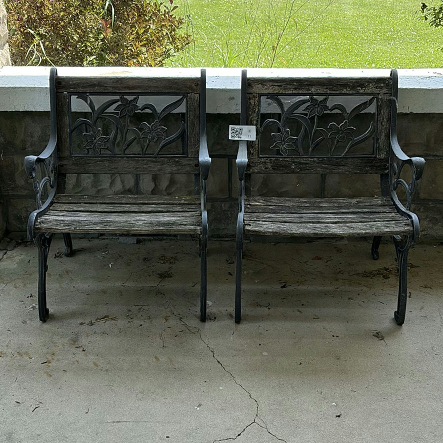 Two Cast Iron Bench Seats - image 1 of 9