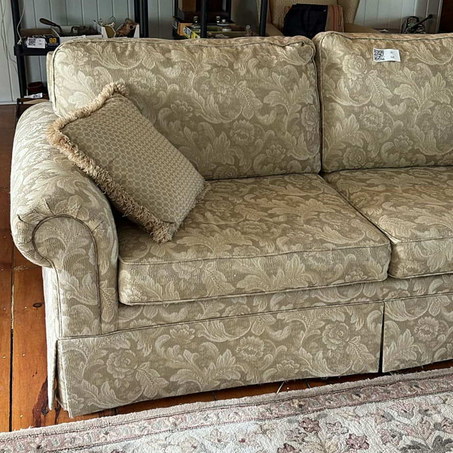 Cream/Tan Floral Sofa - image 2 of 12