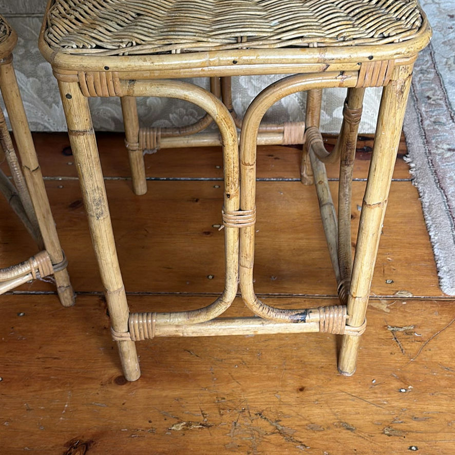 Vintage Wicker & Bamboo Side Tables - image 6 of 12