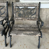 Two Cast Iron Bench Chairs - thumbnail 3 of 11