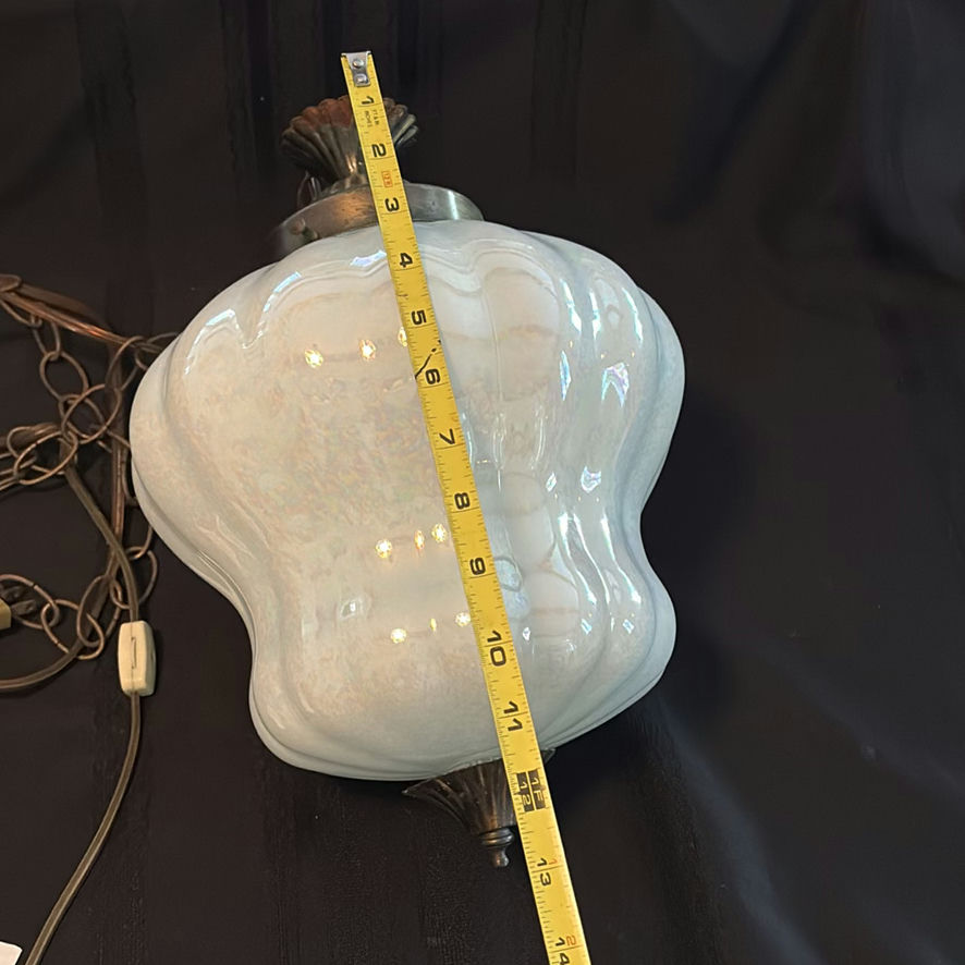 Vintage Swag Lamp With Glass Globe - image 5 of 10