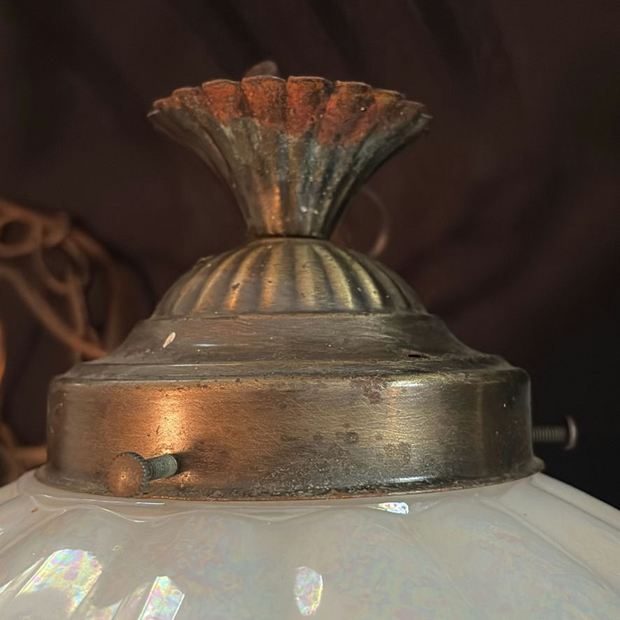 Vintage Swag Lamp With Glass Globe - image 6 of 10