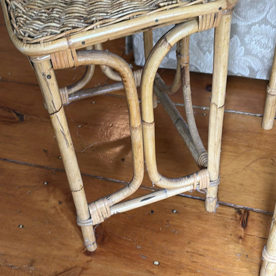 Vintage Wicker & Bamboo Side Tables - image 10 of 12
