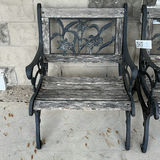 Two Cast Iron Bench Chairs - thumbnail 2 of 11