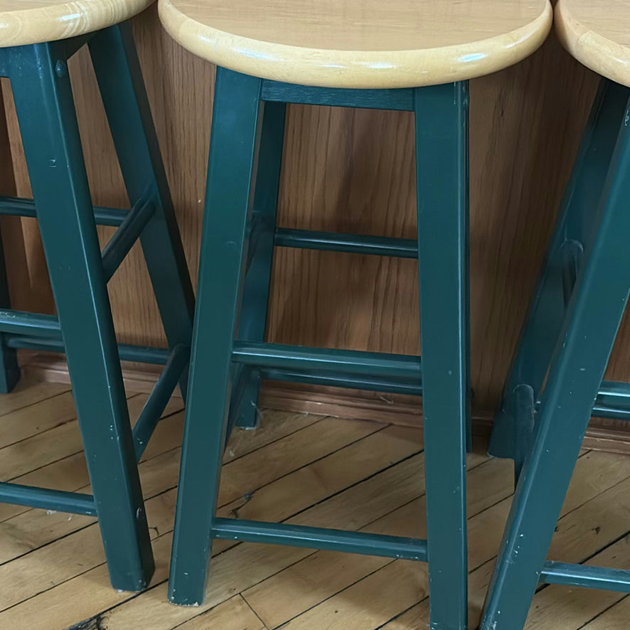 Four Rustic Wooden Stools - image 9 of 9