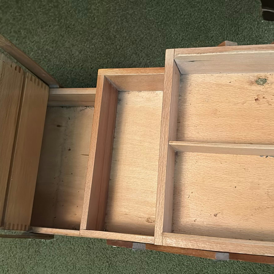 Wooden Sewing Basket and Knitting Supplies - image 8 of 10