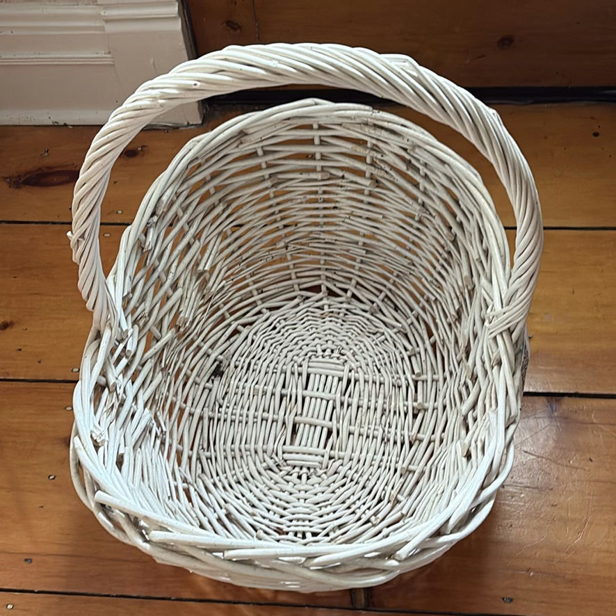Large White Wicker Basket - image 2 of 7
