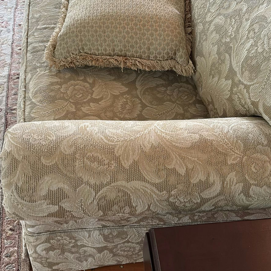 Cream/Tan Floral Sofa - image 4 of 12