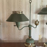 Green Tole Painted Metal Table Lamps - thumbnail 6 of 11