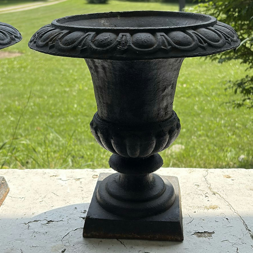 Pair Of Cast Iron Urn Planters - image 2 of 8