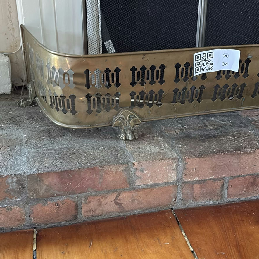 Antique Brass Fireplace Fender - image 1 of 15