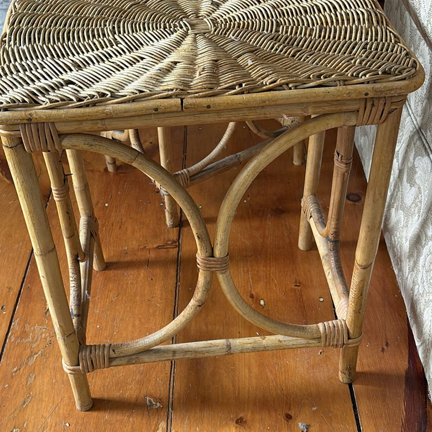 Vintage Wicker & Bamboo Side Tables - image 7 of 12