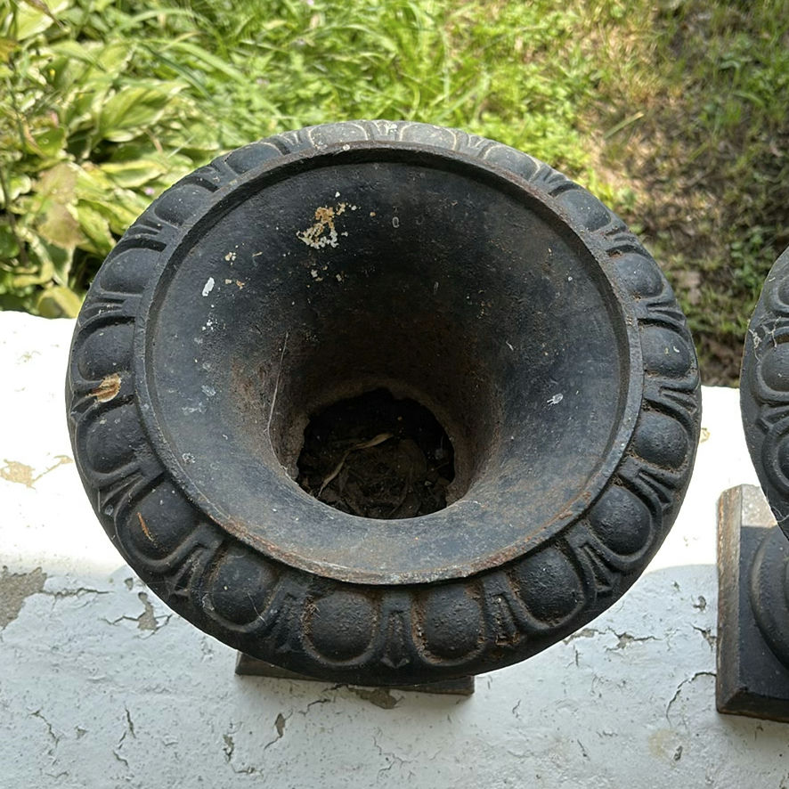 Pair Of Cast Iron Urn Planters - image 4 of 8