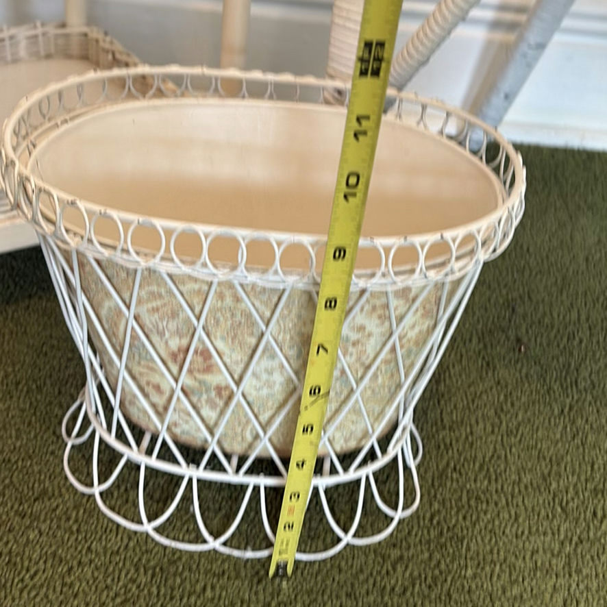 White Wicker Chair, Shelf and Basket - image 2 of 16