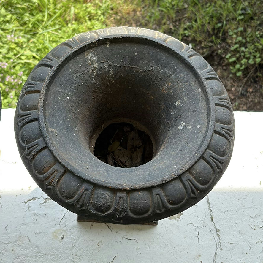 Pair Of Cast Iron Urn Planters - image 5 of 8