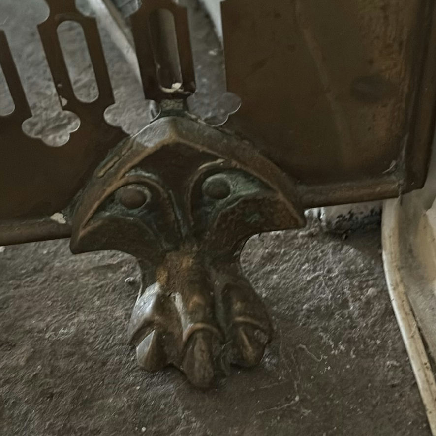 Antique Brass Fireplace Fender - image 7 of 15
