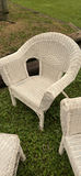 6-Piece White Whicker Outdoor Lounge Set - thumbnail 13 of 20