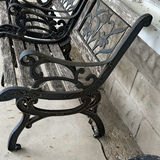 Two Cast Iron Bench Chairs - thumbnail 7 of 11