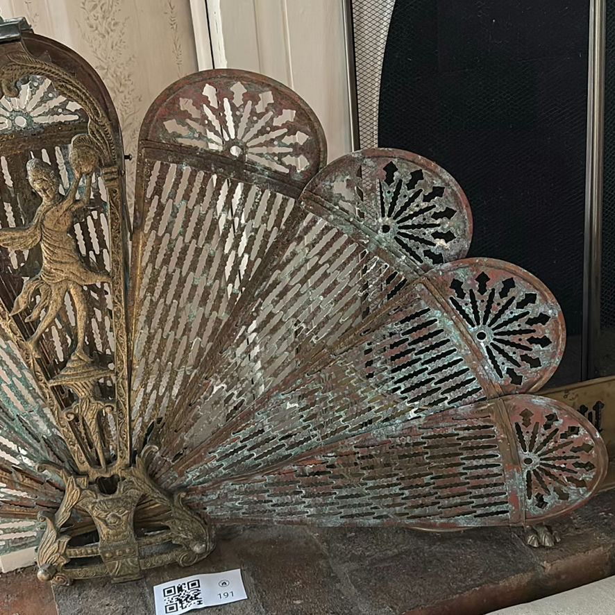 Brass Peacock Fireplace Screen - image 9 of 14