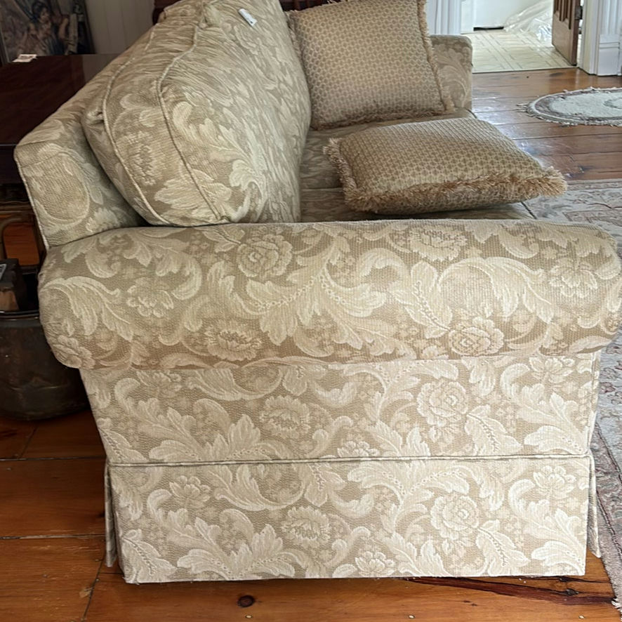 Cream/Tan Floral Sofa - image 8 of 12