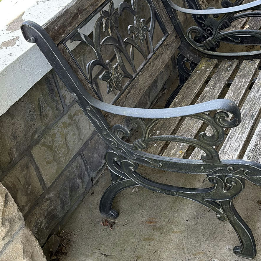 Two Cast Iron Bench Seats - image 7 of 9
