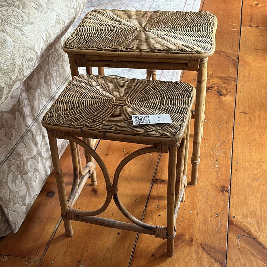 Vintage Wicker & Bamboo Side Tables - image 1 of 12