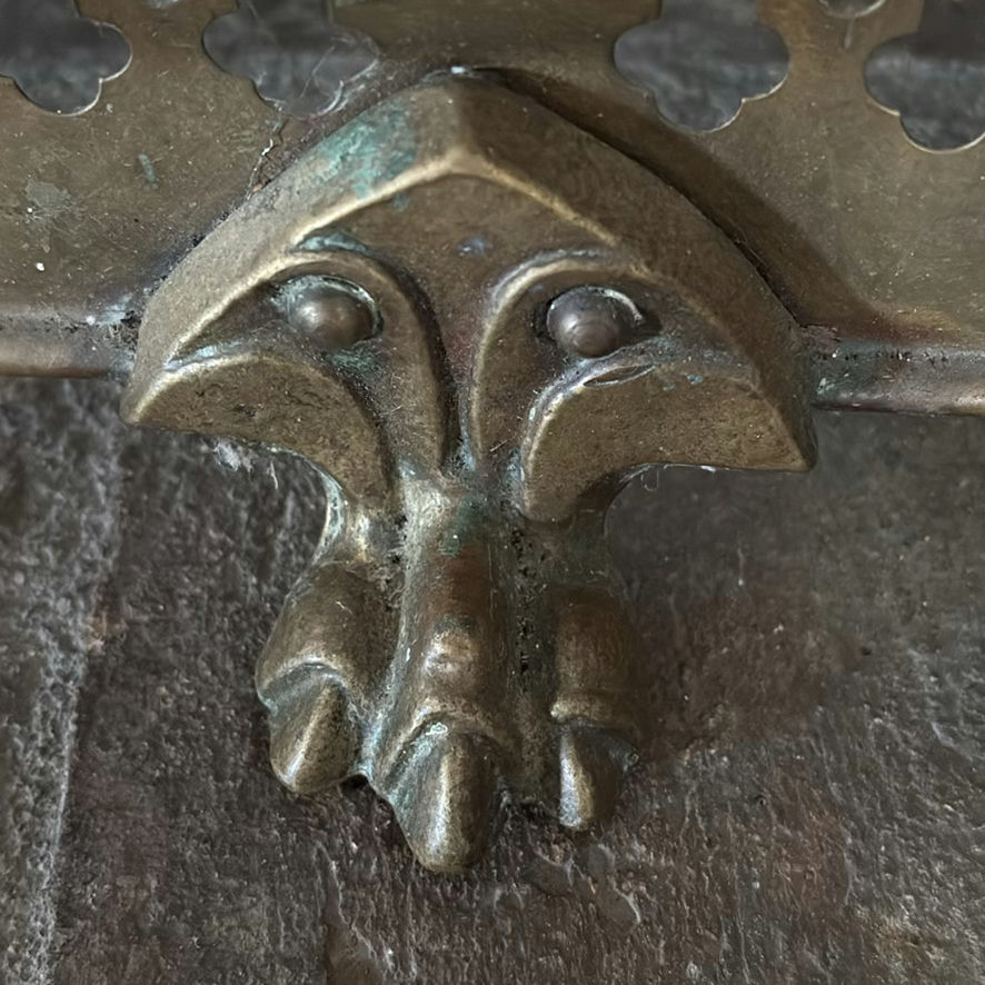 Antique Brass Fireplace Fender - image 6 of 15