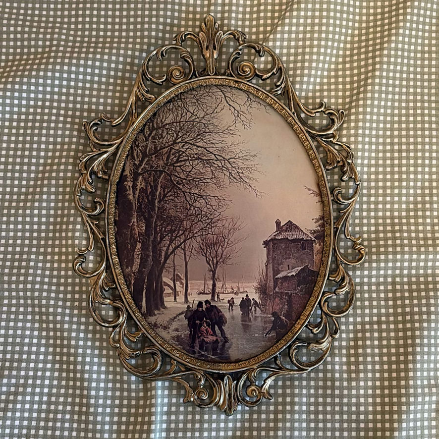 Ornate Metal Oval  Framed Art - image 2 of 11