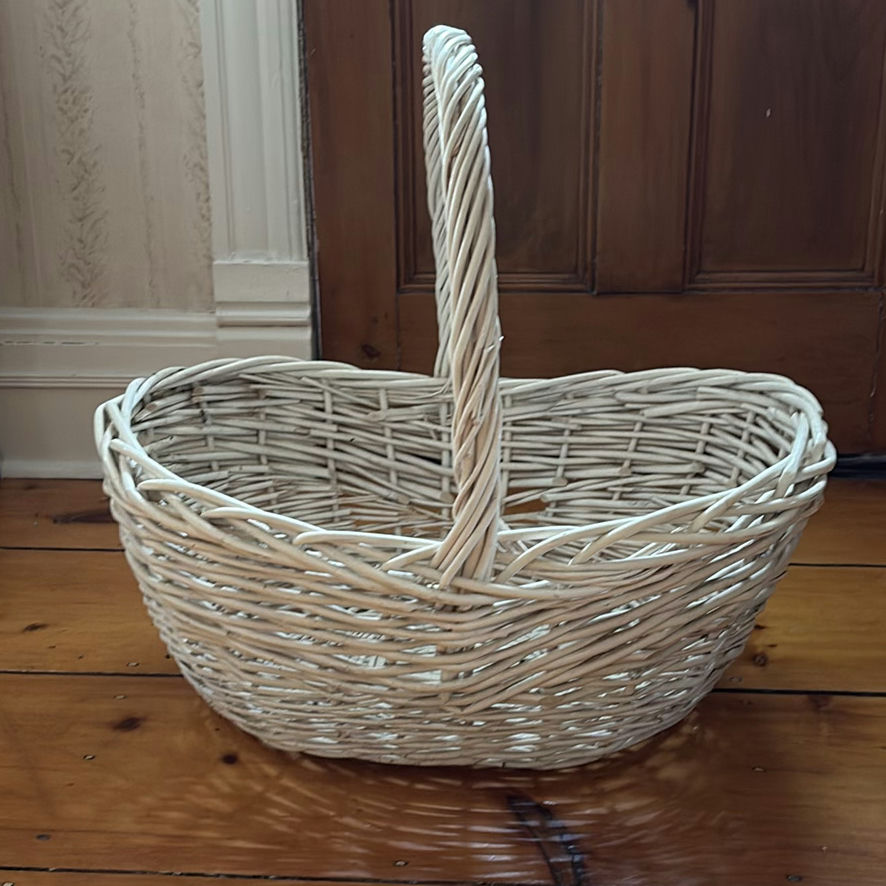 Large White Wicker Basket - image 3 of 7