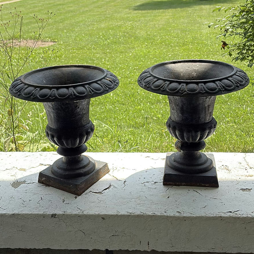 Pair Of Cast Iron Urn Planters - image 6 of 8