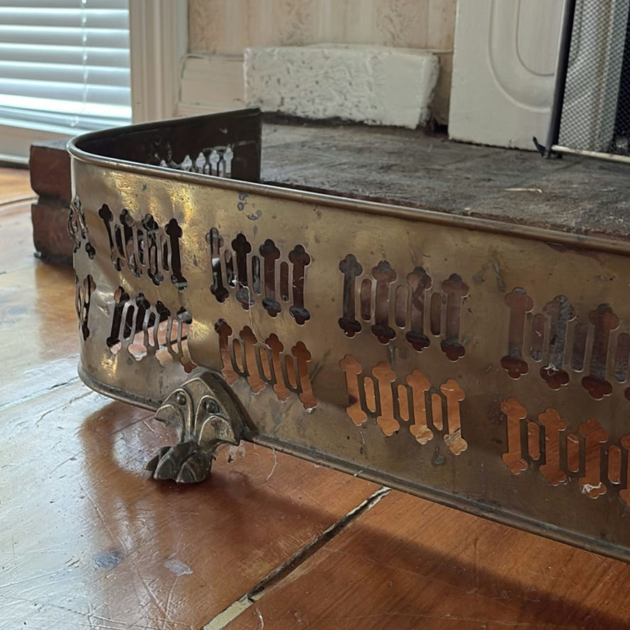 Antique Brass Fireplace Fender - image 13 of 15