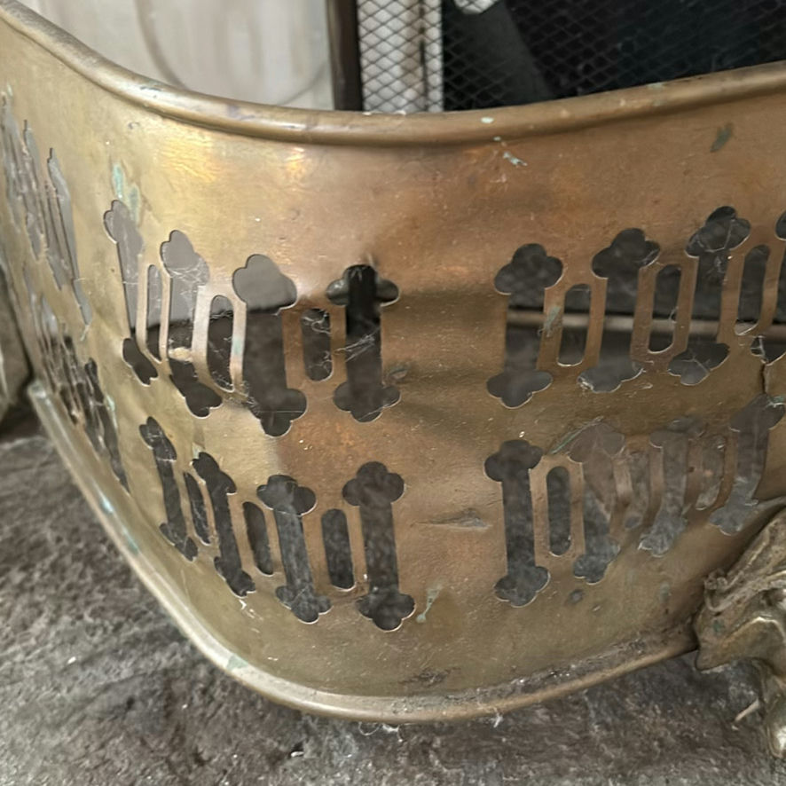 Antique Brass Fireplace Fender - image 3 of 15