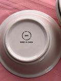 Floral ceramic serving bowl with green rim  - thumbnail 2 of 2