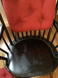 Black wooden rocking chair with red tufted cushions - thumbnail 4 of 5