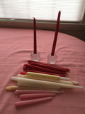 Assorted taper candles with crystal candle holders - thumbnail 1 of 3