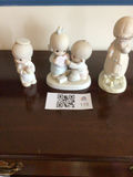 Precious Moments Pastel porcelain figurine set featuring children - thumbnail 1 of 6