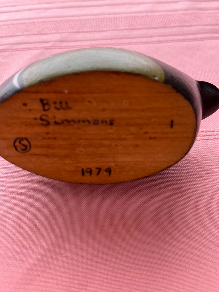 Two carved wooden duck decoys signed by Bill Simmons (1979–1980) - image 1 of 3