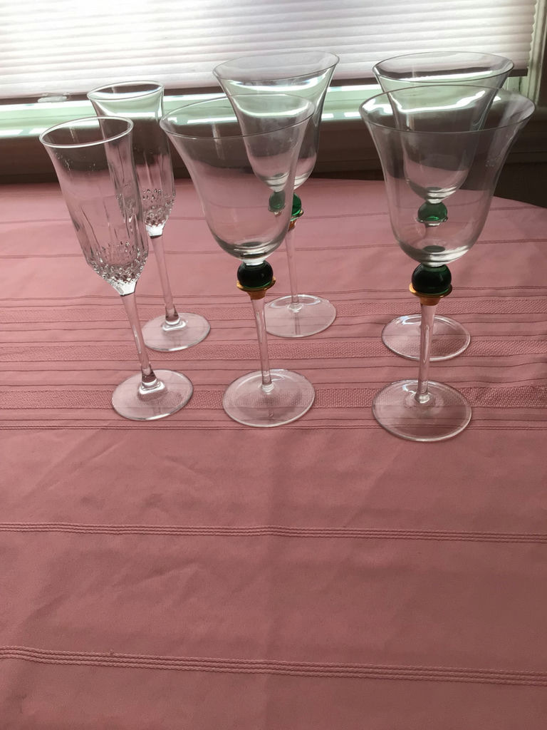 Assorted Clear Glass Stemware (Champagne Flutes and Wine Goblets) - image 1 of 3
