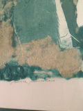 Framed abstract teal and beige collage print - thumbnail 3 of 3