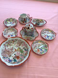 Japanese porcelain dinnerware set with colorful transfer prints - thumbnail 2 of 4
