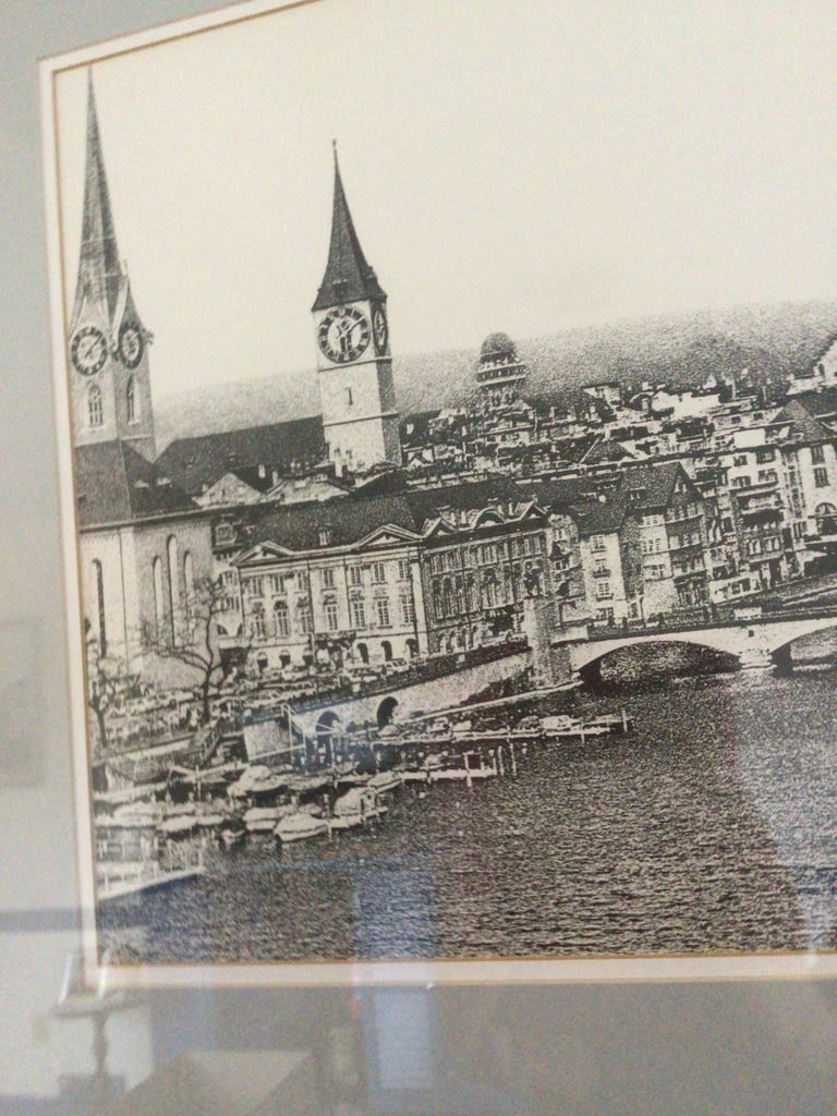 Framed black-and-white cityscape print - image 3 of 4