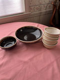 Assorted ceramic bowls with white and dark brown glazes - thumbnail 3 of 4