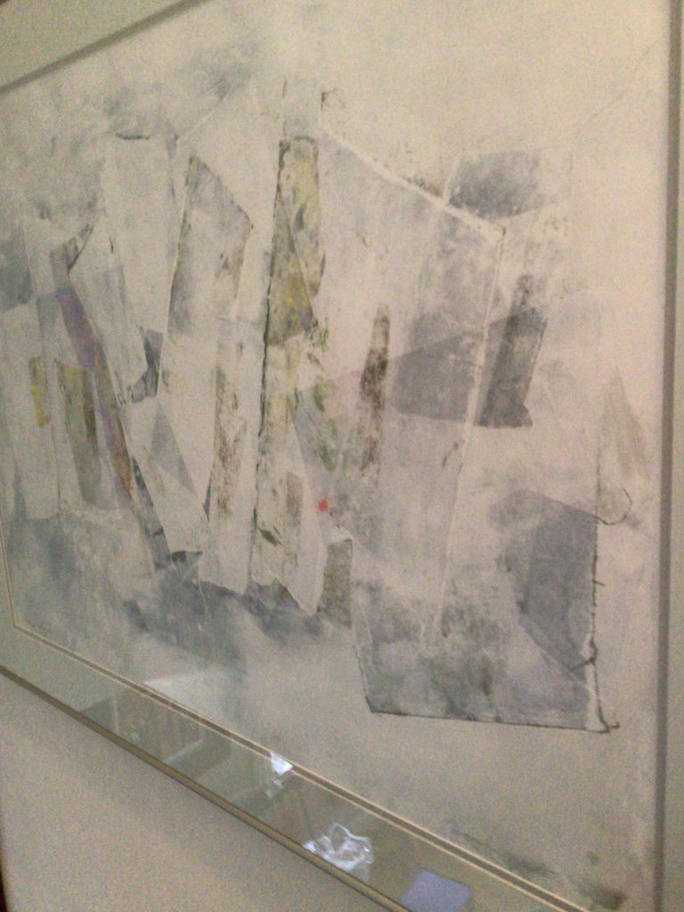 Framed abstract collage artwork - image 2 of 3