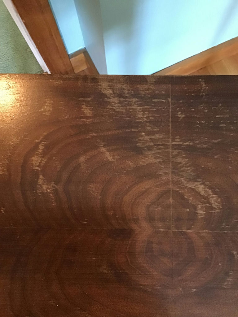 Antique dark wood table with carved apron - image 2 of 3