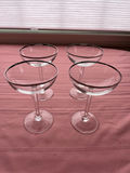 Four silver-rimmed cocktail glasses - thumbnail 1 of 1