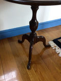 Round dark wood pedestal table - thumbnail 3 of 3