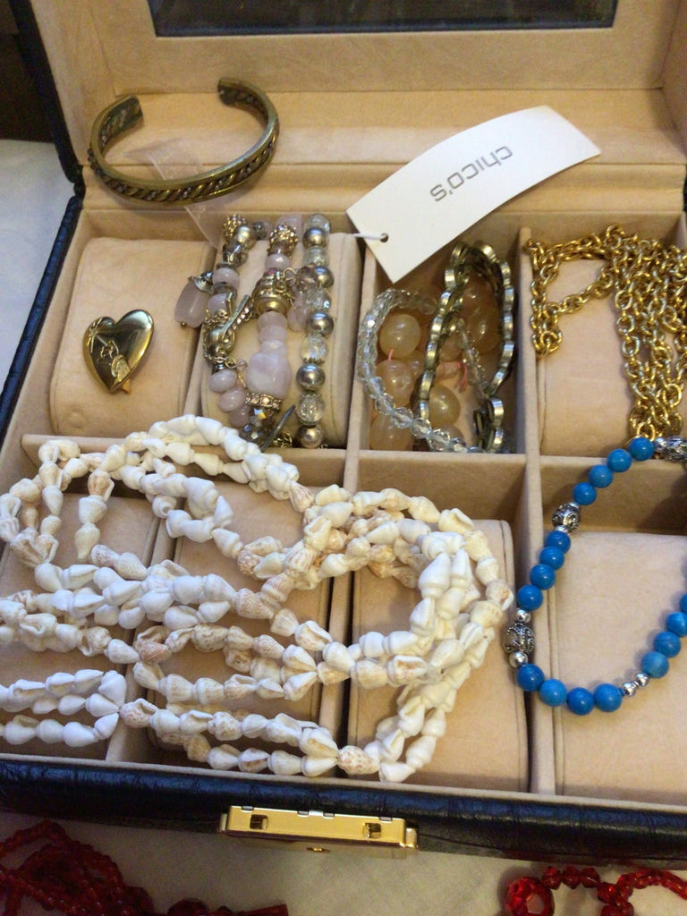 Jewelry box with assorted necklaces and bracelets - image 3 of 5