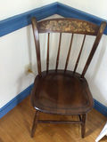 Wooden chair with painted fruit-back panel - thumbnail 1 of 3